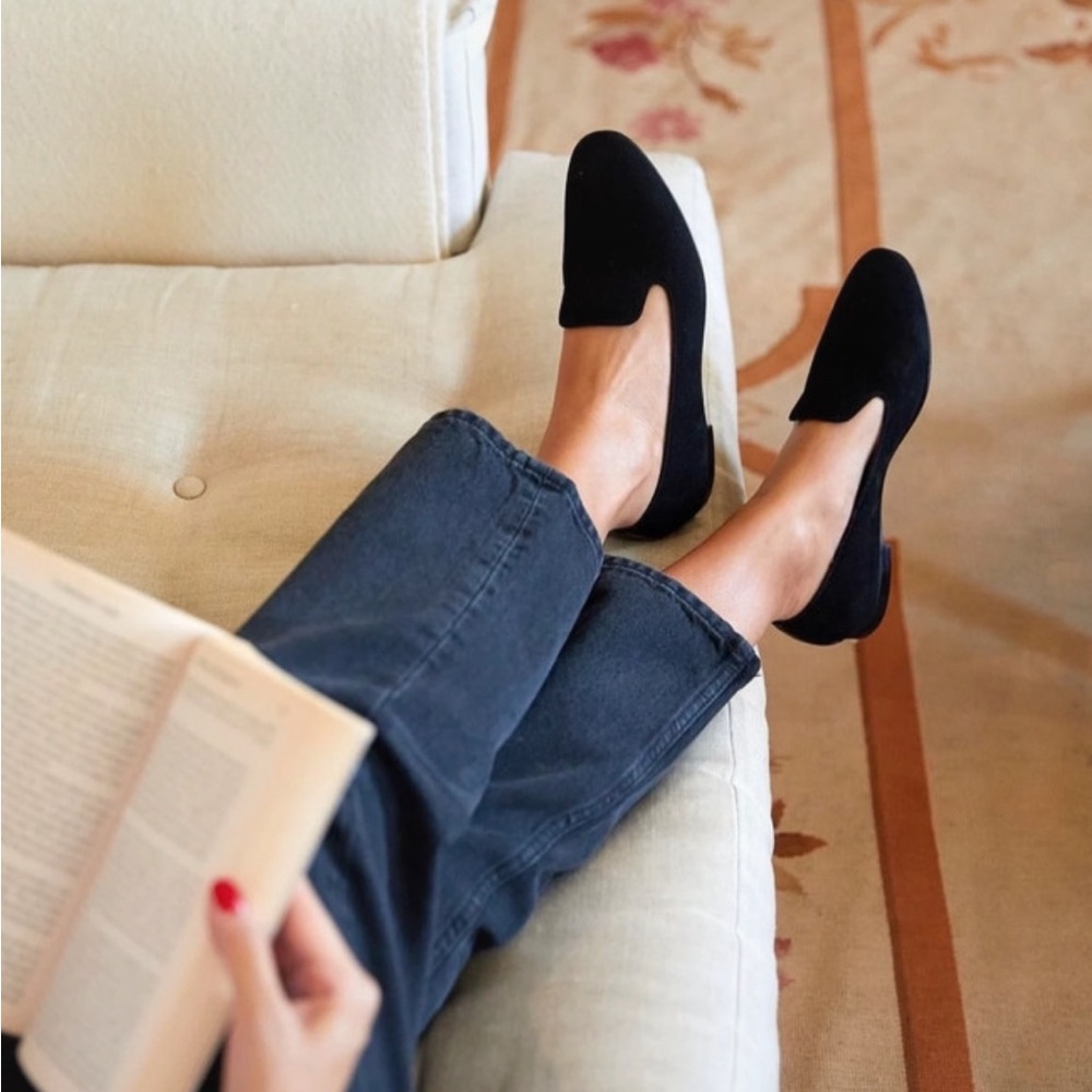 Margaux black suede leather loafers